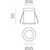 3W LED įleidžiamas šviestuvas DOT, juodas, 2700K, E3949090N