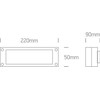3W LED sieninis lauko šviestuvas, pilkas, 3000K, 67176/G/W