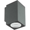 Sieninis šviestuvas 3W LED sieninis lauko šviestuvas QUAD, tamsiai pilkas, 3000K, IP65, 90085