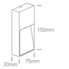 3W LED sieninis šviestuvas, antracito sp., 2200/2700/3000/4000K, IP65, 67359C/AN/V