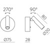 3W LED sieninis šviestuvas ATRIA MINI, matinės nikelio sp., 3000K, A3925100NM