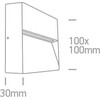 3W LED sieninis šviestuvas, baltas, 2200/2700/3000/4000K, IP65, 67359A/W/V