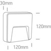 3W LED sieninis šviestuvas, baltas, 2700/3300/4000K, IP65, 67418/W/V