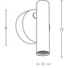 3W LED sieninis šviestuvas, juodas, 3000K, H48-B