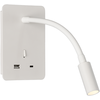 3W LED sieninis šviestuvas SENDA, baltas, 3000K, su USB, A3835001B