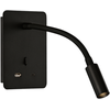 3W LED sieninis šviestuvas SENDA, juodas, 3000K, su USB, A3835001N