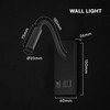 3W LED sieninis šviestuvas - skaitymo lempa, juodas, 3000K, su USB/PD jungtimi, CREE LED chip