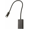 3W LED sieninis šviestuvas WALLIE, matinės juodos sp., 3000K, su USB jungtimi, 01-2755