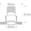 Bikuvalt 3W LED užglaistomas šviestuvas, baltas, 3000K, 10103BTR/W/W