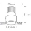 Bikuvalt 3W LED užglaistomas šviestuvas, baltas, 3000K, 10103BTR/W/W