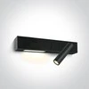 Bikuvalt 3W+6W LED paviršinis sieninis šviestuvas, juodas, 3000K, 65146A/B/W