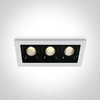 3x2W LED įleidžiamas šviestuvas, baltas, 3000K, 50302B/W/W