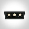 3x2W LED įleidžiamas šviestuvas, juodas, 3000K, 50302B/B/W