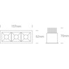 3x6,5W LED įleidžiamas šviestuvas, baltas, 3000K, 50307B/W/W