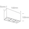 Lubinis šviestuvas 3x7W LED paviršinis šviestuvas, baltas, 3000K, 12307B/W/W