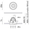 4/6,6W LED įleidžiamas šviestuvas BUDDY TILT MEDIUM, baltas, 2700K, IP54, 43°