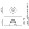 4 / 6,6W LED užglaistomas šviestuvas BUDDY TRIMLESS FLOOD, baltas, 3000K, 54°
