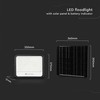 400W LED prožektorius su saulės baterija, juodas, 2000-8000K, dimeriuojamas