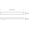 40W LED įleidžiamas linijinis šviestuvas, baltas, 4000K, 38150AR/W/C