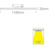 40W LED linijinis bėgelio šviestuvas, juodas, 2700/3200/4000K, 65172BT/B/V
