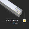 V-tac 40W LED linijinis pakabinamas šviestuvas, sidabro sp., 6400K