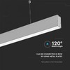 V-tac 40W LED linijinis pakabinamas šviestuvas, sidabro sp., 6400K