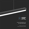 V-tac 40W LED linijinis šviestuvas, juodas, 6500K
