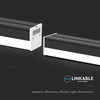 V-tac 40W LED linijinis šviestuvas, juodas, 6500K