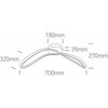 40W LED lubinis šviestuvas, šampano sp., 3000K, dimeriuojamas, 63154A/CH/W