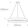 40W LED pakabinamas šviestuvas, baltas, 3000K, 63114/W/W