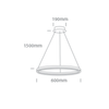 40W LED pakabinamas šviestuvas, juodas, 3000K, 63144A/B/W