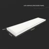 Lubinis šviestuvas V-tac 40W LED panelė, 120x30cm, balta, 4000K