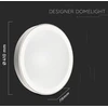 Sieninis šviestuvas V-tac 40W LED paviršinis šviestuvas, dimeriuojamas pulteliu, baltas