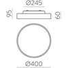 45W LED lubinis šviestuvas ROMA, juodas, 2700/3000K, dimeriuojamas, P3974070NDP
