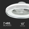 45W ventiliatorius su dimeriuojamu 35W LED šviestuvu, baltos/pilkos sp., 3 greičių