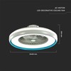 45W ventiliatorius su dimeriuojamu 35W LED šviestuvu, baltos/mėlynos sp., 3 greičių