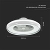 45W ventiliatorius su dimeriuojamu 35W LED šviestuvu, baltos/pilkos sp., 3 greičių