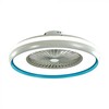 45W ventiliatorius su dimeriuojamu 35W LED šviestuvu, baltos/mėlynos sp., 3 greičių