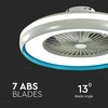 45W ventiliatorius su dimeriuojamu 35W LED šviestuvu, baltos/mėlynos sp., 3 greičių