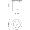 4,6W LED įleidžiamas į žemę lauko šviestuvas DARK M, plieno sp., 3000K, IP67, 38º