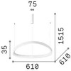 47W LED pakabinamas šviestuvas GEMINI, baltas, 2700K, 341552