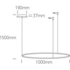 48W LED pakabinamas šviestuvas, juodas, 3000K, 100cm, dimeriuojamas, 63150/B/W