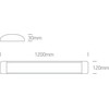 48W LED paviršinis linijinis šviestuvas, baltas, 3000K, 38248L/W/W