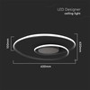 Lubinis šviestuvas V-tac 48W LED paviršinis šviestuvas, juodas, 4000K, dimeriuojamas