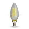 4W LED lemputė V-TAC E14, žvakės formos, matiniu stikliuku, (2700K) šiltai balta