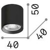 4W LED lubinis šviestuvas NITRO, juodas, 2700K, dimeriuojamas, 342795