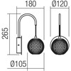 4W LED sieninis šviestuvas GIANET, juodas, 3000K