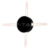 4W LED sieninis šviestuvas V-TAC, apvalus, juodas, IP65, 3000K (šiltai balta)