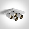 Lubinis šviestuvas 4x10W LED paviršinis akcentinis šviestuvas, baltas, GU10, 65405N/W