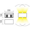 Sieninis šviestuvas 4x5W LED sieninis lauko šviestuvas VARY, tamsiai pilkas, 3000K, IP54, šviečia į viršų ir į apačią, 90302